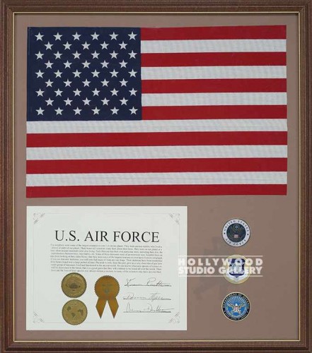 21X24 BRN FM/AMERICN FLG/ AIR FORCE
