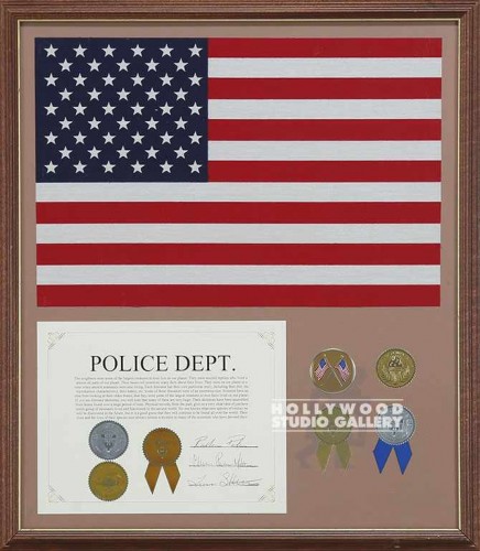 21X24BRN FM/AMERICN FLG/POLICE DEPT