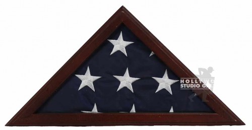 9x17x3 BROWN TRIANGLE FRAME/AMERICAN FLAG