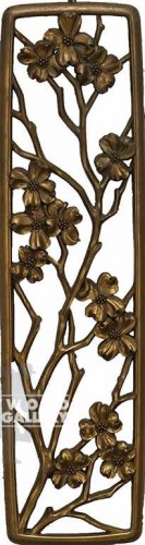 23X6 VINT.GOLD PLASTIC FLORAL PLAQ