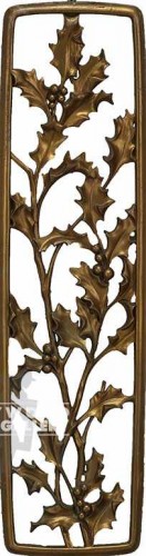 23X6 VINT.GOLD PLASTIC FLORAL PLAQ.