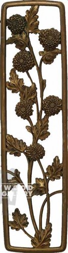 23X6 VINT.GOLD PLASTIC FLORAL PLAQ.