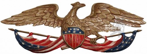 8X23 GOLD EAGLE R-W-B FLAGS PLAQUE