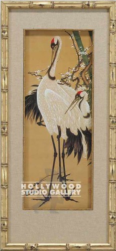 29X13 JAKUCHU/CRANES W/ BAMBOO PLUM