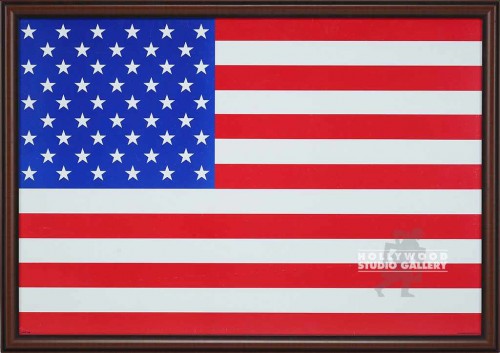 24X34 AMERICAN FLAG POSTER/ BRN WD