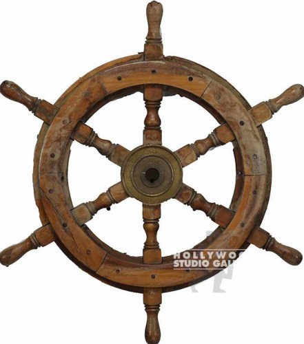 24" DIAM. NAUTICAL SHIP WHEEL/WOOD