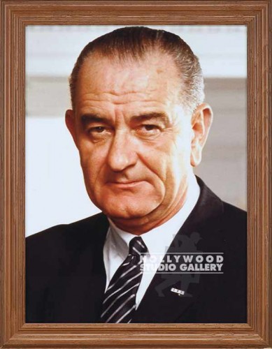 28 X 22 PRES. LBJ PORTRAIT-WALNUT