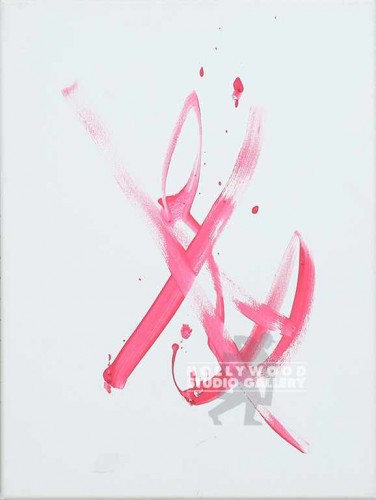 24X18 RED ON WHITE ABSTRACT CANVAS