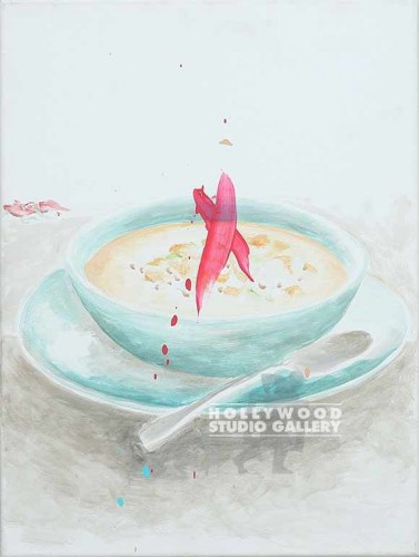 24X18 BOWL & SPOON ABSTRACT CANVAS
