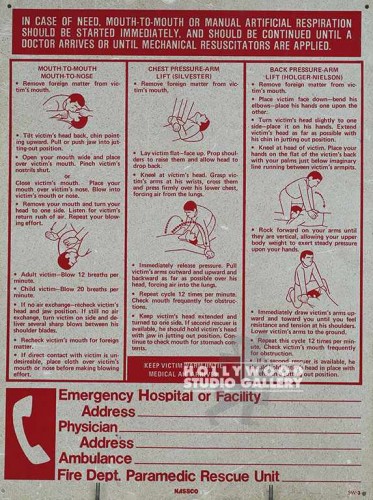 24x18 PLASTIC SIGN FIRST AID CHART