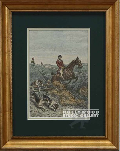 20x16 HUNT PRINT-GRN MAT GOLD SCOOP