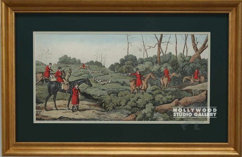 21x32 HUNT PRINT-GRN MAT GOLD SCOOP