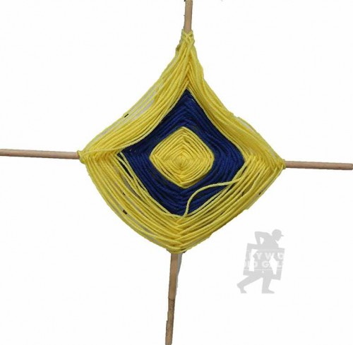 18x18 God`s Eye Yellow and Blue