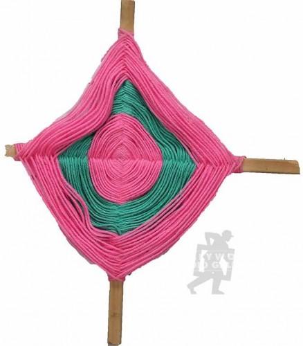 18x18 God`s Eye Pink and Green