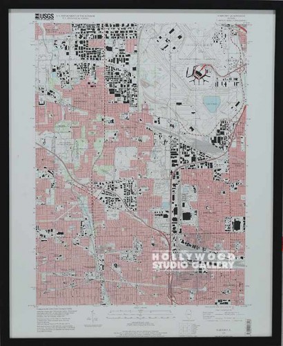 28x23 USGS Map Color Framed