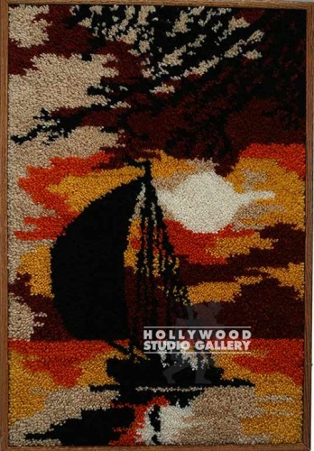 39x27 70`s Rung Sunset Sail Boat