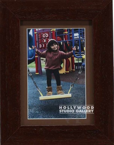 HBW 9x7 Lil Girl on Swing Playground/Brown Frame