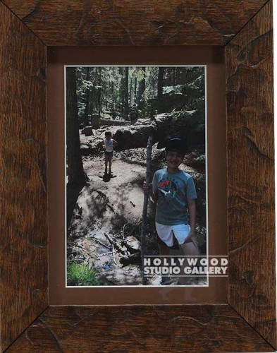 HBW 9x7 Boy & Lil Girl Hiking/Woods/Brown Frame