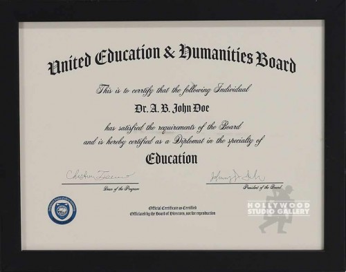 10x12EDUCATION CERTIFICATE BLCK FRM