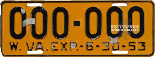 5x12 VINTAGE LICENSE PLATE W.VA.
