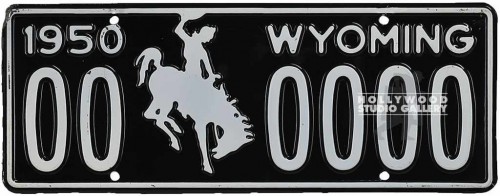 6X14 VINTAGE LICENSE PLATE WYOMING