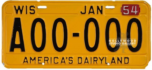 7X14 VINTG. LICENSE PLATE WISCONSIN
