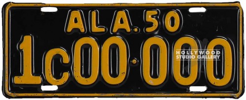 6X14 VINTG. LICENSE PLATE ALABAMA