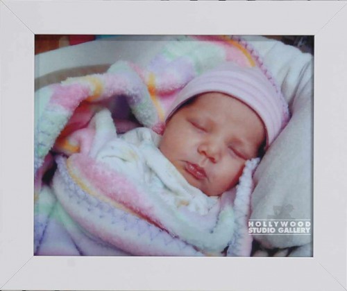 10x12 Color Sleeping Baby WhiteFrme