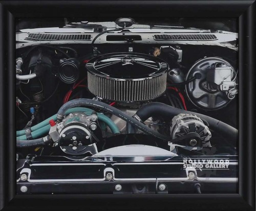 9X11 HBW CAR ENGINE CLOSEUP GRN RED