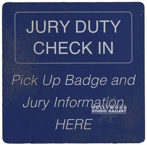 8X8 JURY DUTY CHICK IN SIGN