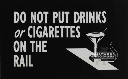 7x11 B W DO NOT PUT DRINKS SIGN
