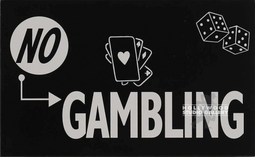 7X11 B W NO GAMBLING SIGN