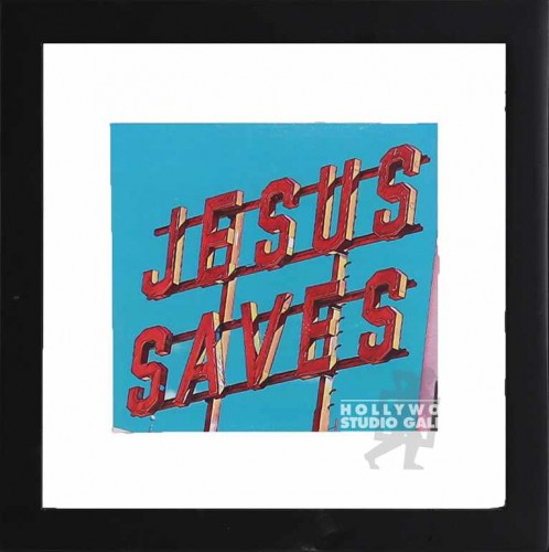 9x9 Jesus Sign Color Photo Black Frame