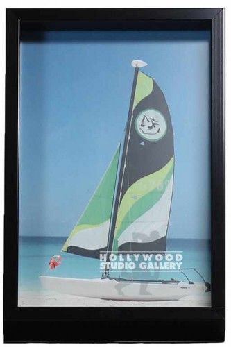 7x5Tabletop Sailing Boat Beach Blck