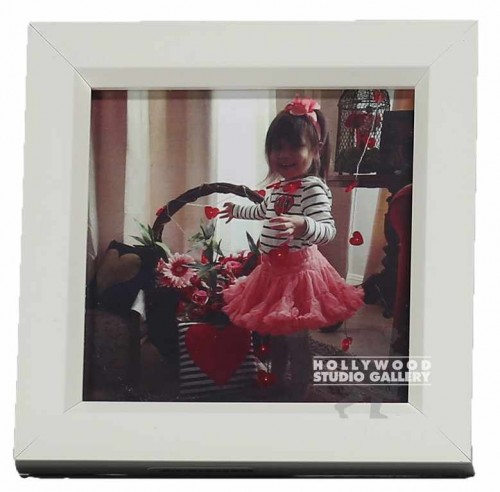 6x6 Tabletop Girl Hearts White Frm