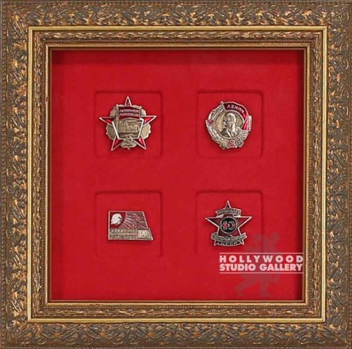 10x10 SOVIET PINS RED GOLD FRM