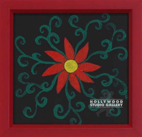 10x10 Red Flower Blck Red Frm Cnvs