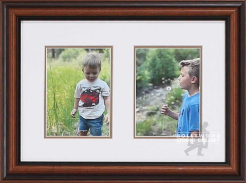12x9 two pic kids pic brown frm