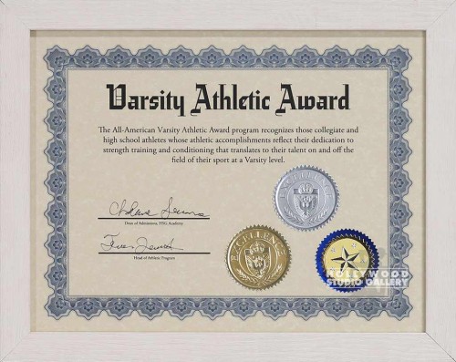 10x12 Varsity Athletic Award White