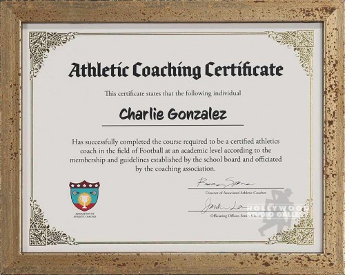 10x12 Athletic Coaching Cert Gold