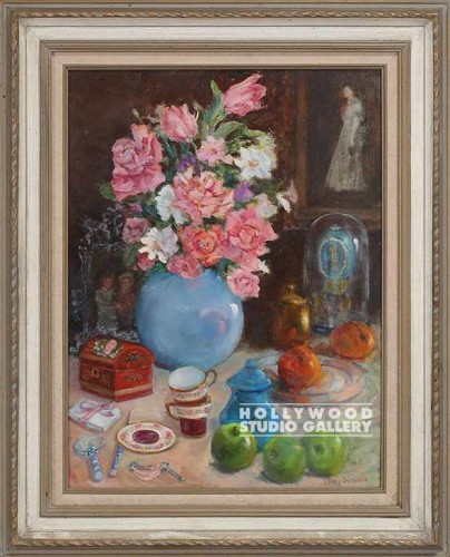 31x25 FAY Floral Still Life Wht Frm