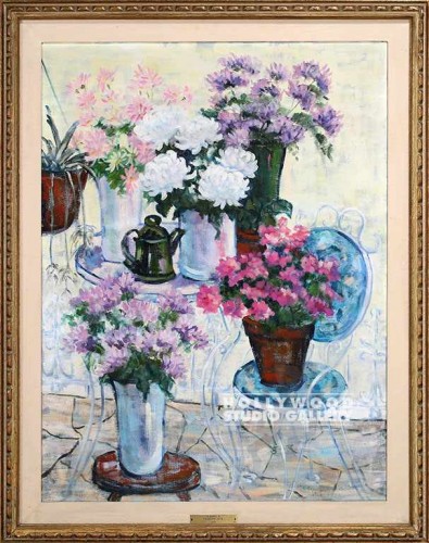 48x37 FAY Floral Still Life Wht Frm