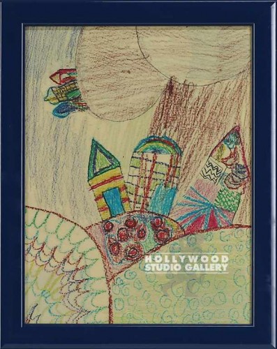 9x12 GLOSSY BLUE FRAME KIDS DRAWING
