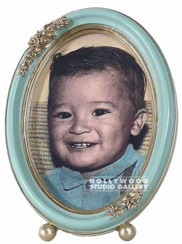 7x5 Tabletop Oval Boy Blue Ornate