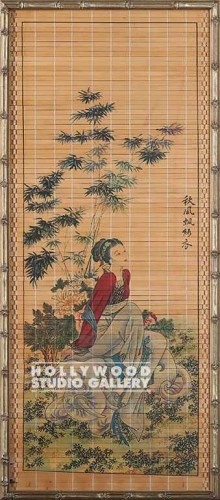 31x14 Asian Panel Woman Bamboo