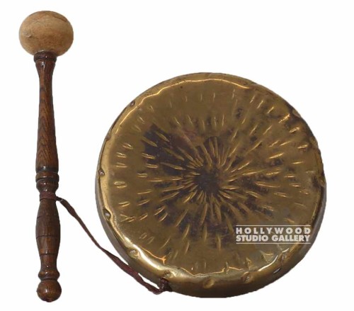 6 BRASS GONG WITH WOODSTICK