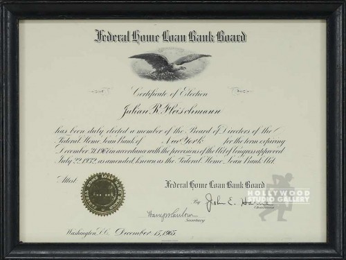 11x14 Bank Cert./Election/Black Frm