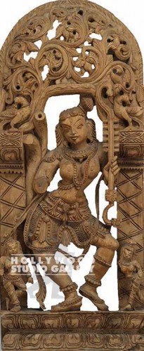 30x13 Hindu Wood Relief/Carving