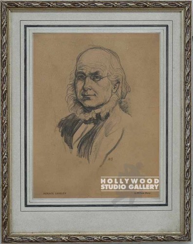 14x12 Horace Greeley Port. Silver