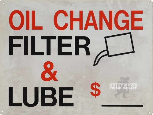 18x24 Oil Change Filter Lube Sign